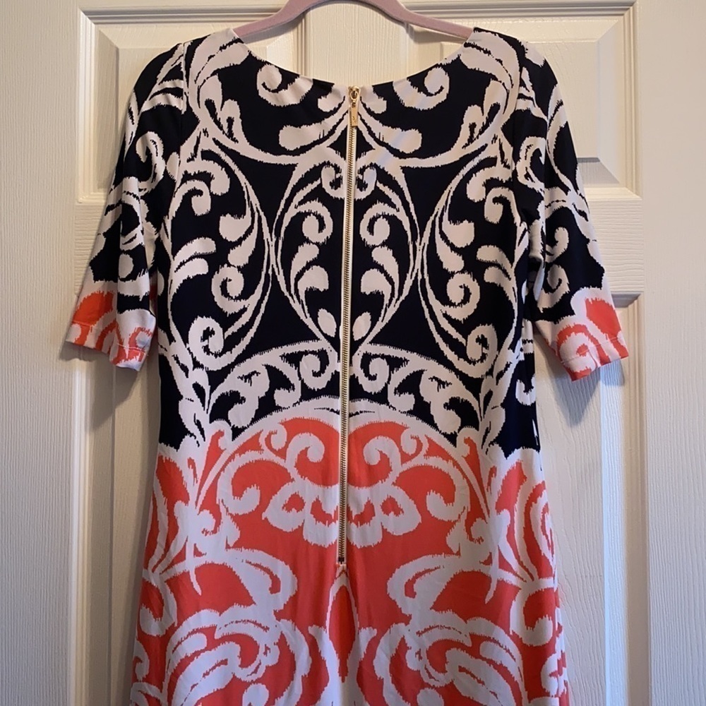 Eliza J Navy and Coral Dress - Picture 3 of 3